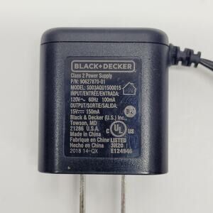 Black & Decker Class 2 A/C Power Supply Charger Model: S003AQU1500015 'USED'